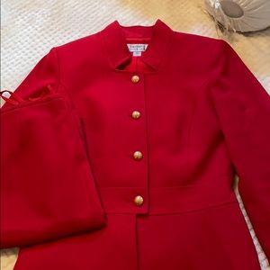 Red tahari ASL skirtsuit